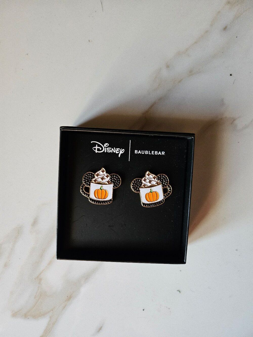 Disney baublebar pumpkin spice latte earrings